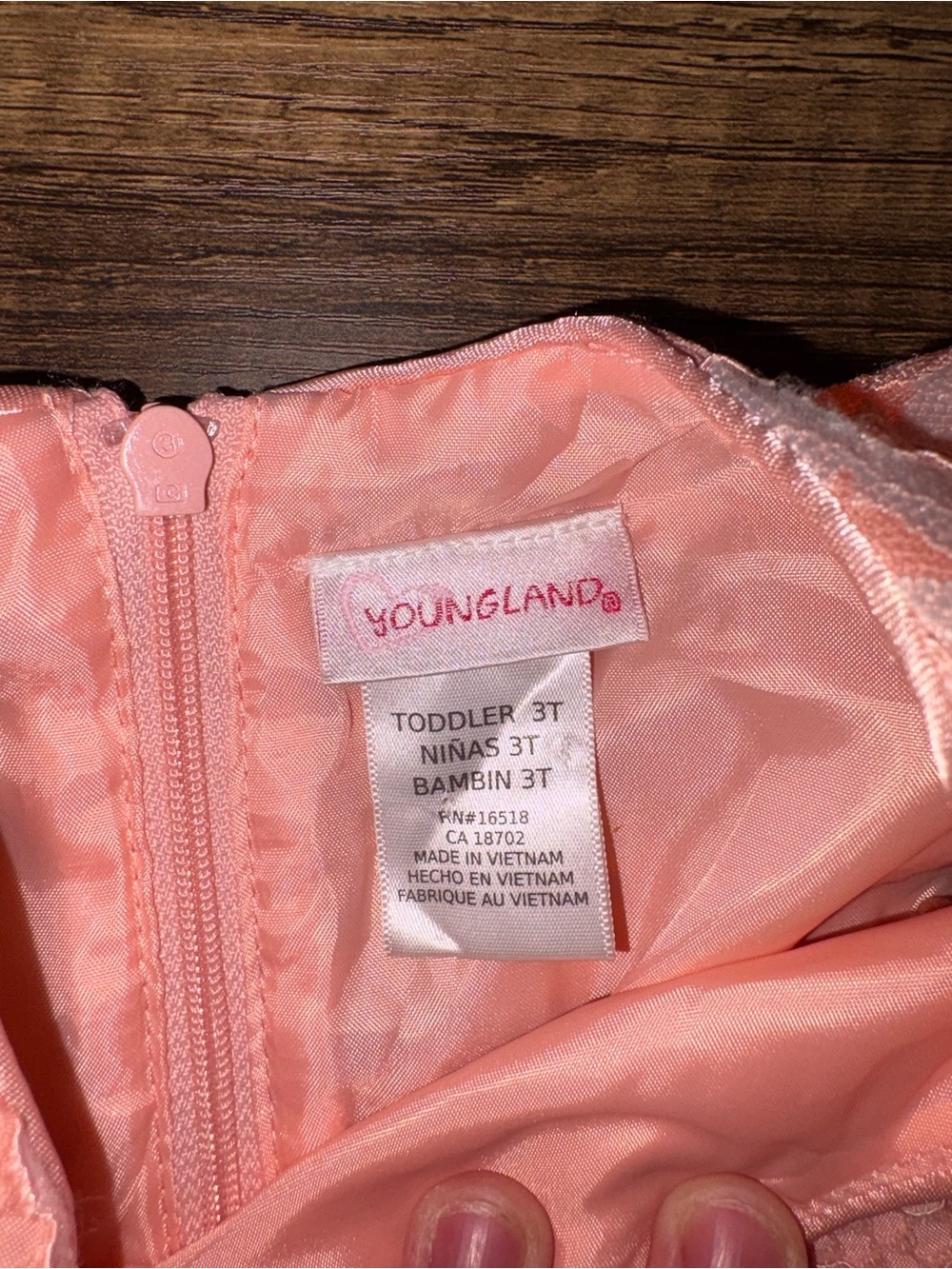Youngland Coral Pink Toddler Dress - Picture 5 of 5